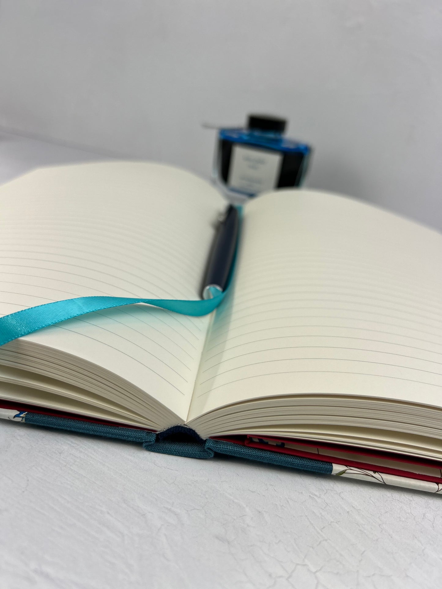 B5 Hardcover Notebook finished in Delicate Blue Italian Florentine Print