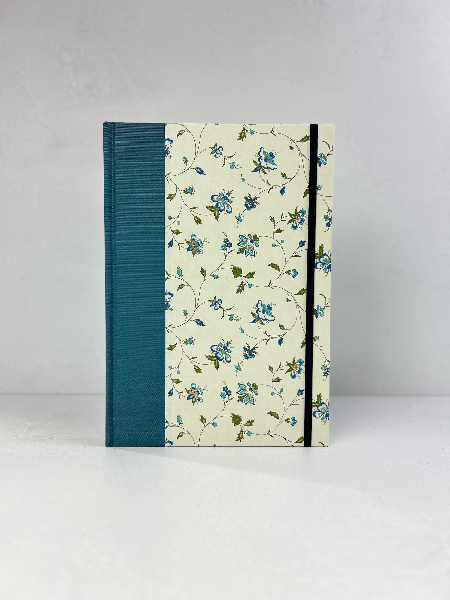 B5 Hardcover Notebook finished in Delicate Blue Italian Florentine Print