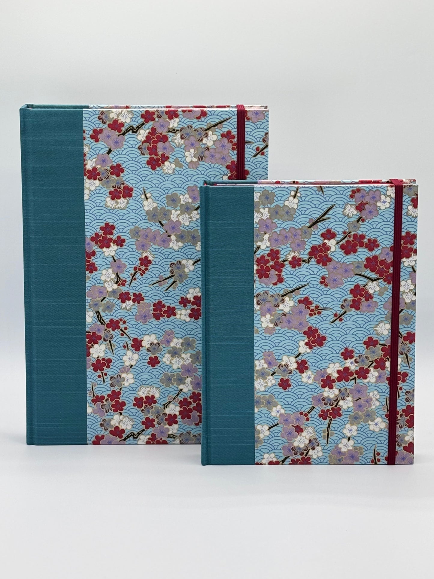 Hardcover Notebook with Red and White Cherry Blossom Chiyogami Japanese Paper