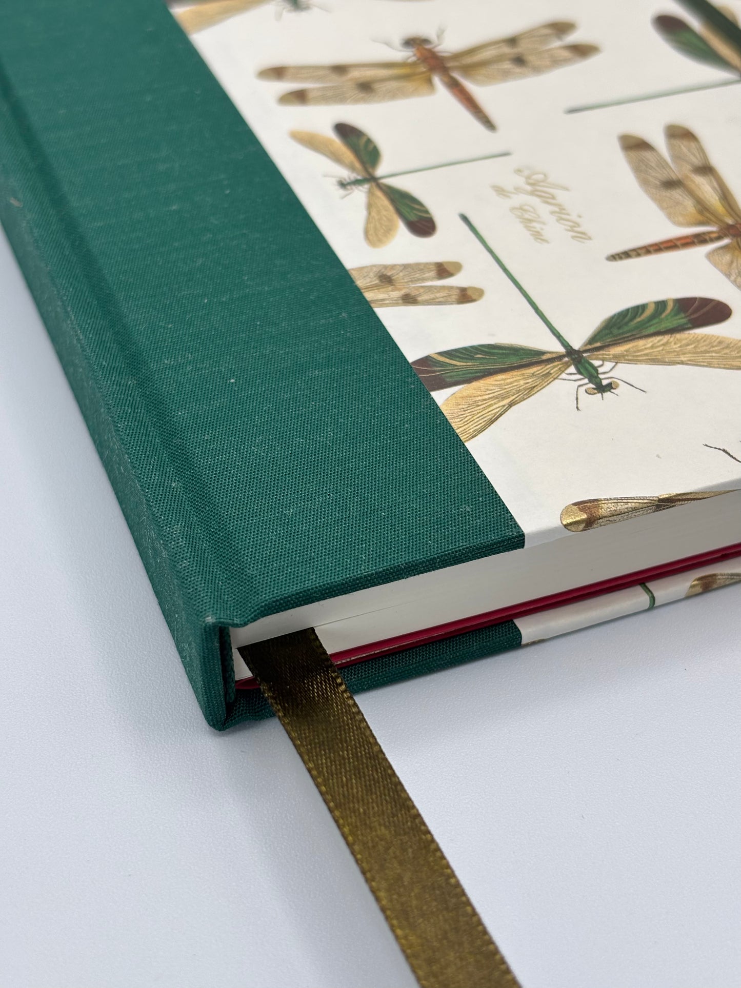 Hardcover Notebook with Dragonfly on Italian paper