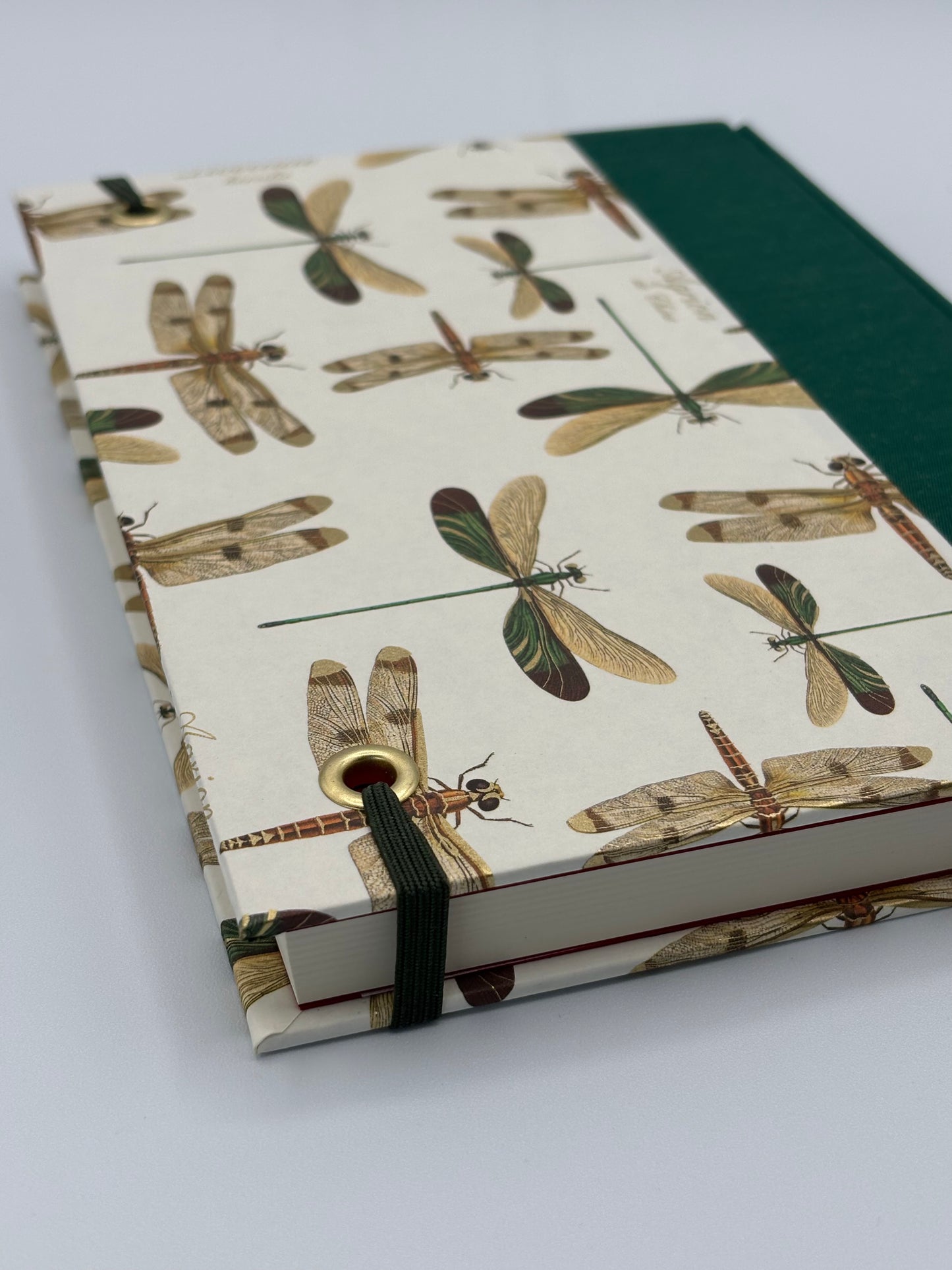 Hardcover Notebook with Dragonfly on Italian paper
