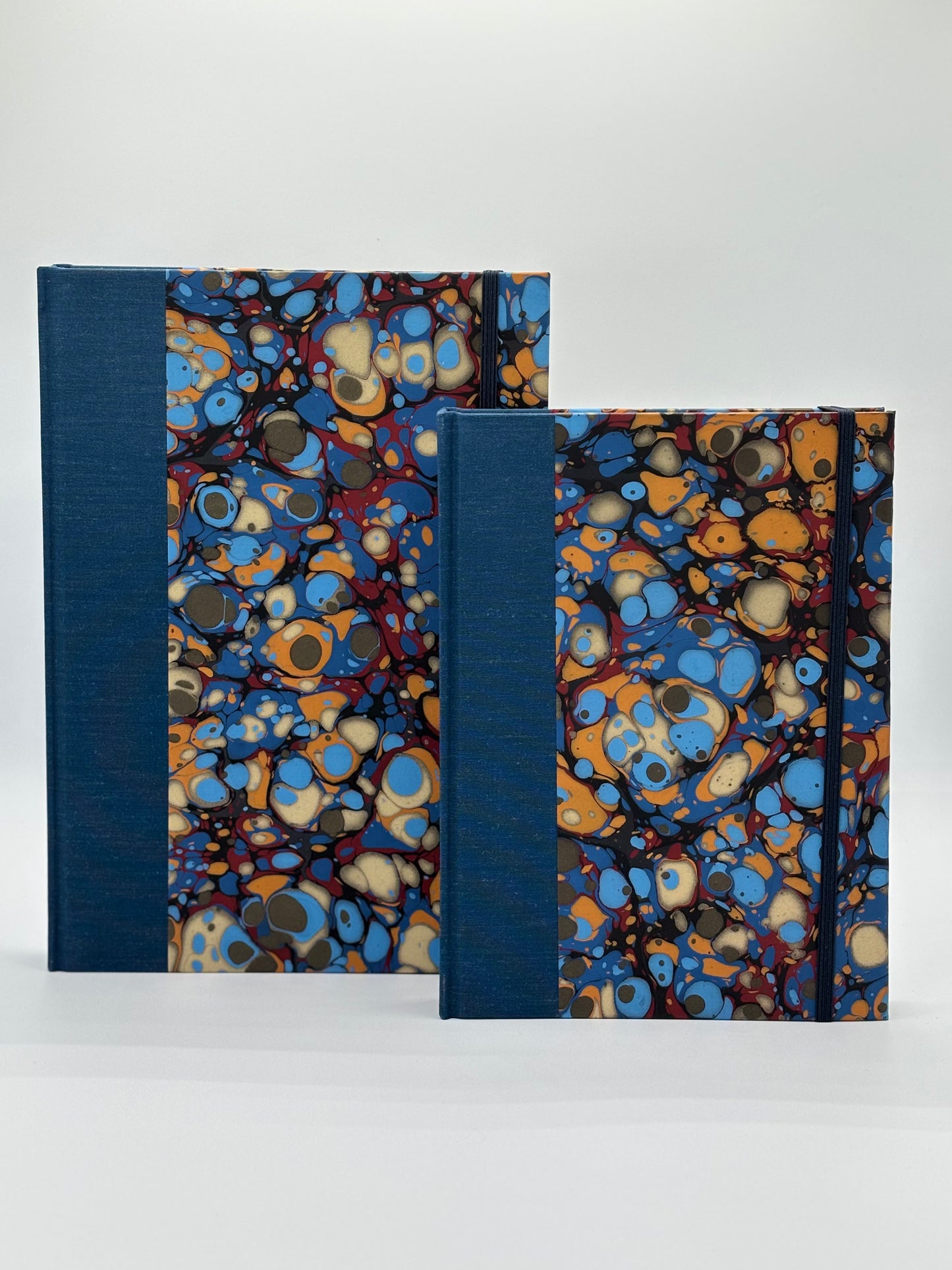 Hardcover Notebook with Blue Marble Italian Paper