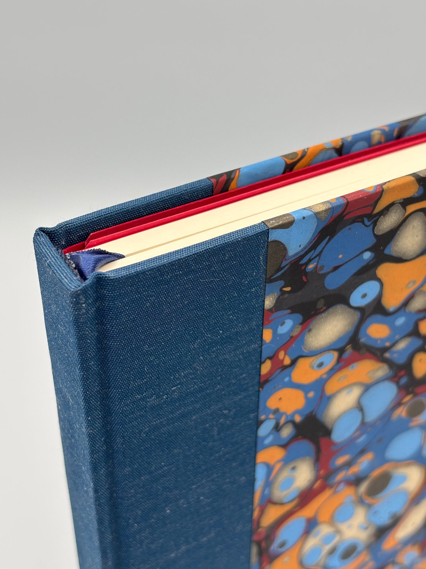 Hardcover Notebook with Blue Marble Italian Paper
