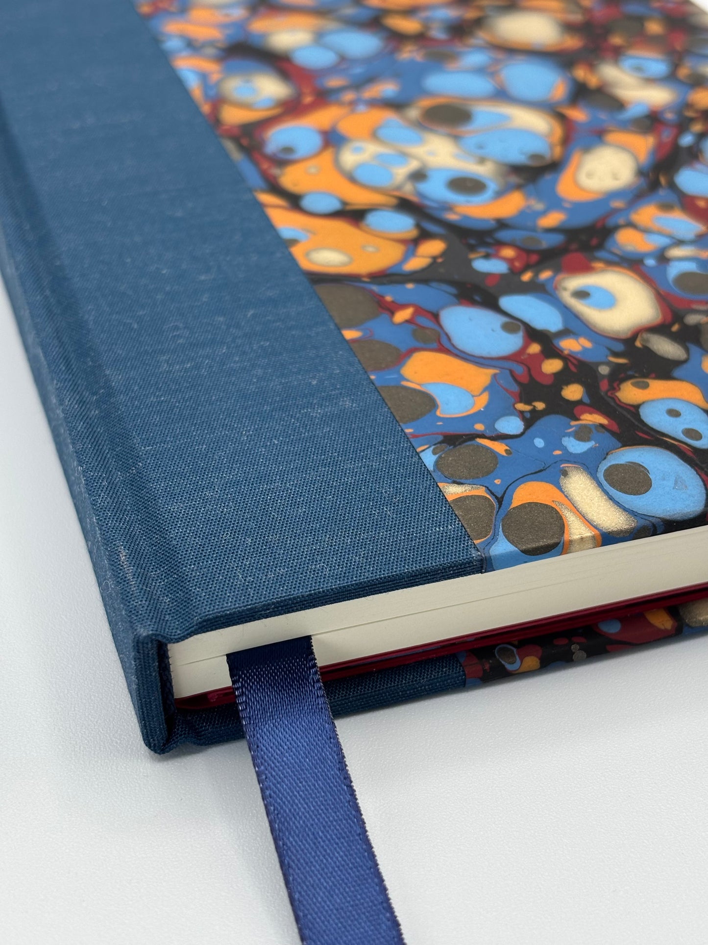 Hardcover Notebook with Blue Marble Italian Paper