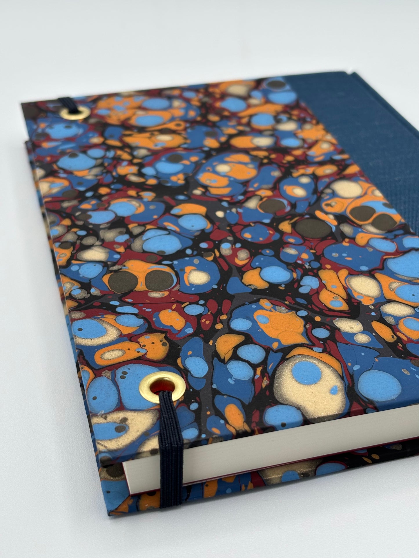 Hardcover Notebook with Blue Marble Italian Paper