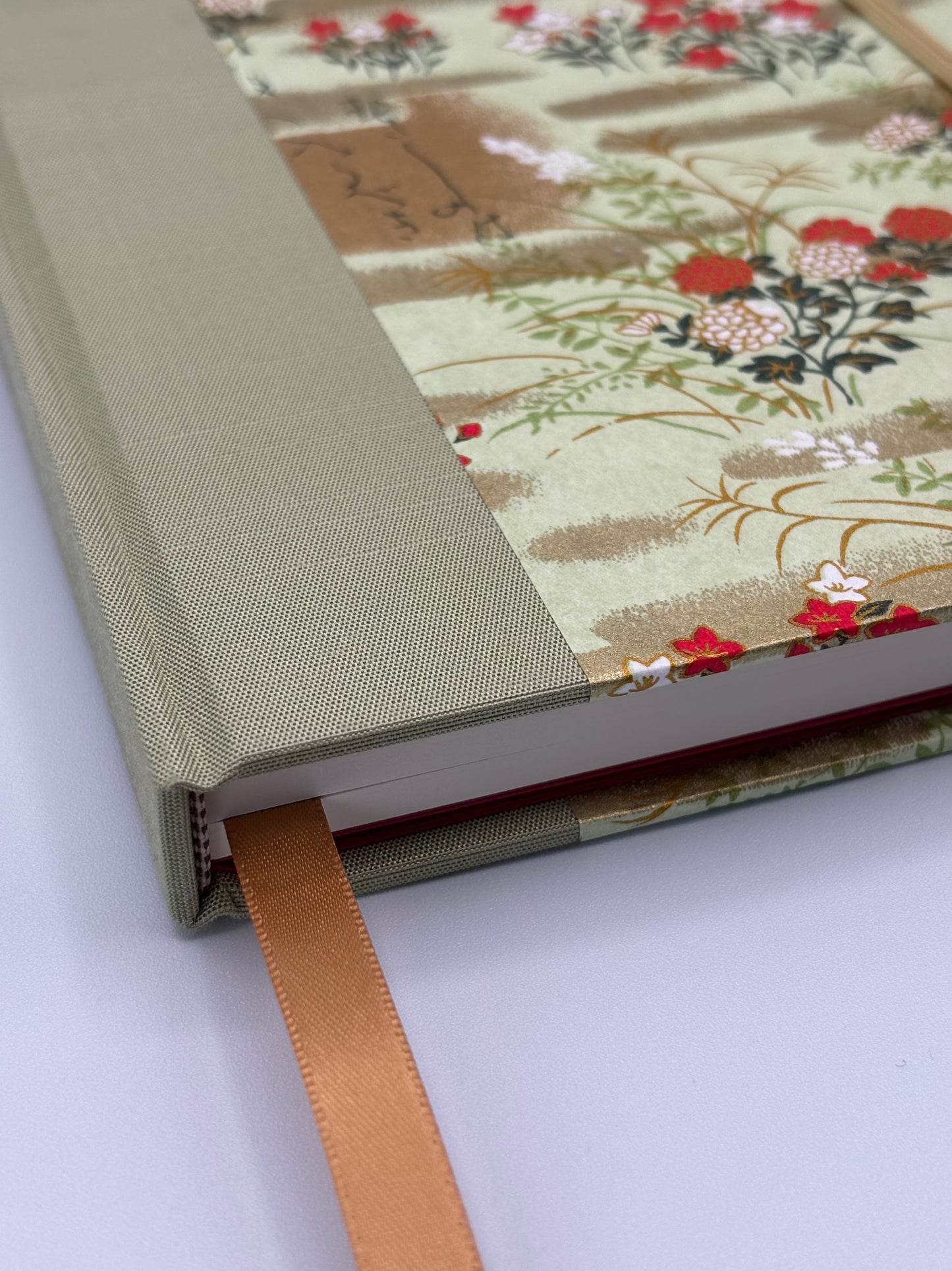 (PRE-ORDER NOVEMBER Delivery) A5 Hardcover Notebook finished in Japanese Floral Garden Chiyogami Paper