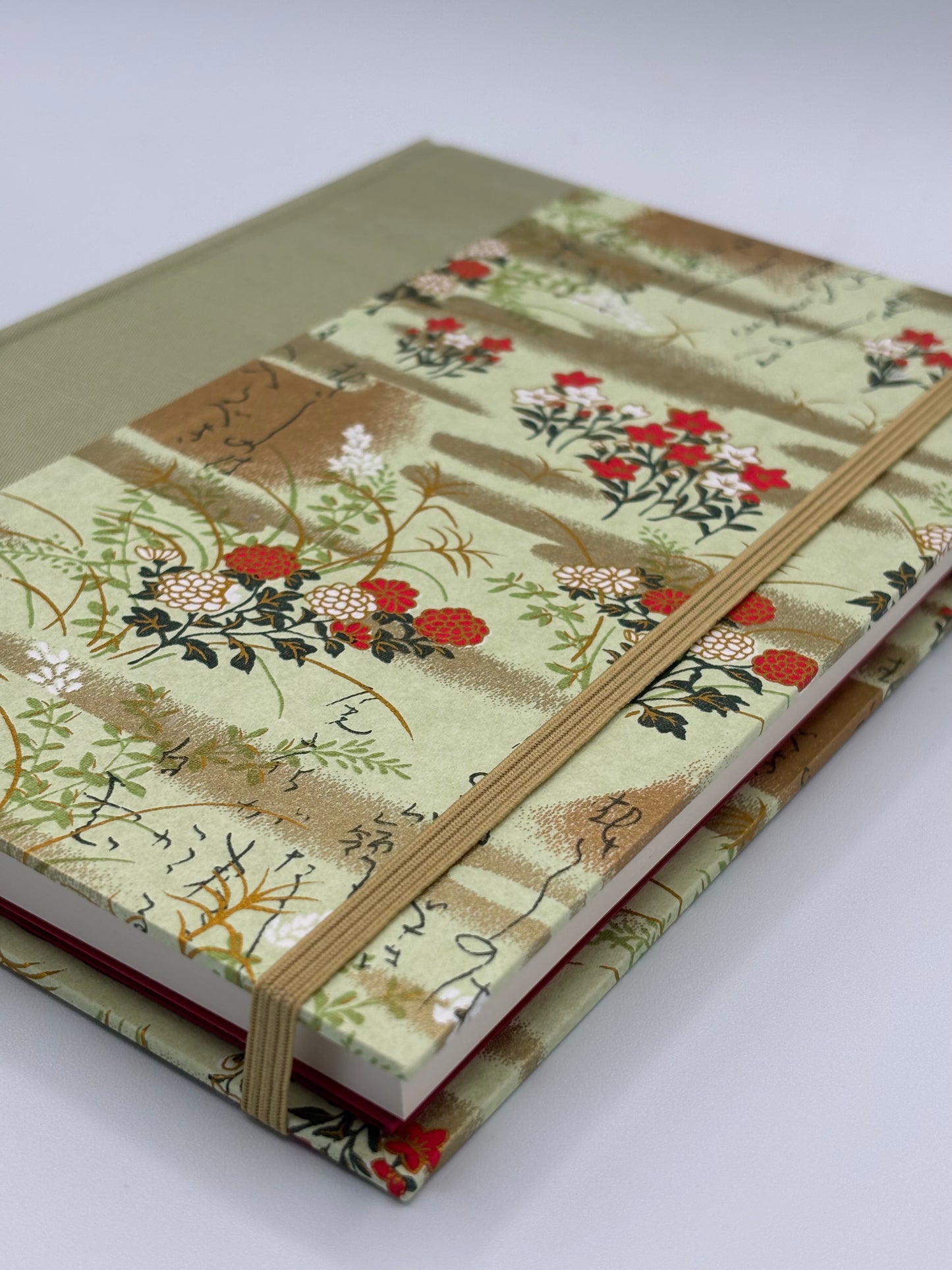 (PRE-ORDER NOVEMBER Delivery) A5 Hardcover Notebook finished in Japanese Floral Garden Chiyogami Paper