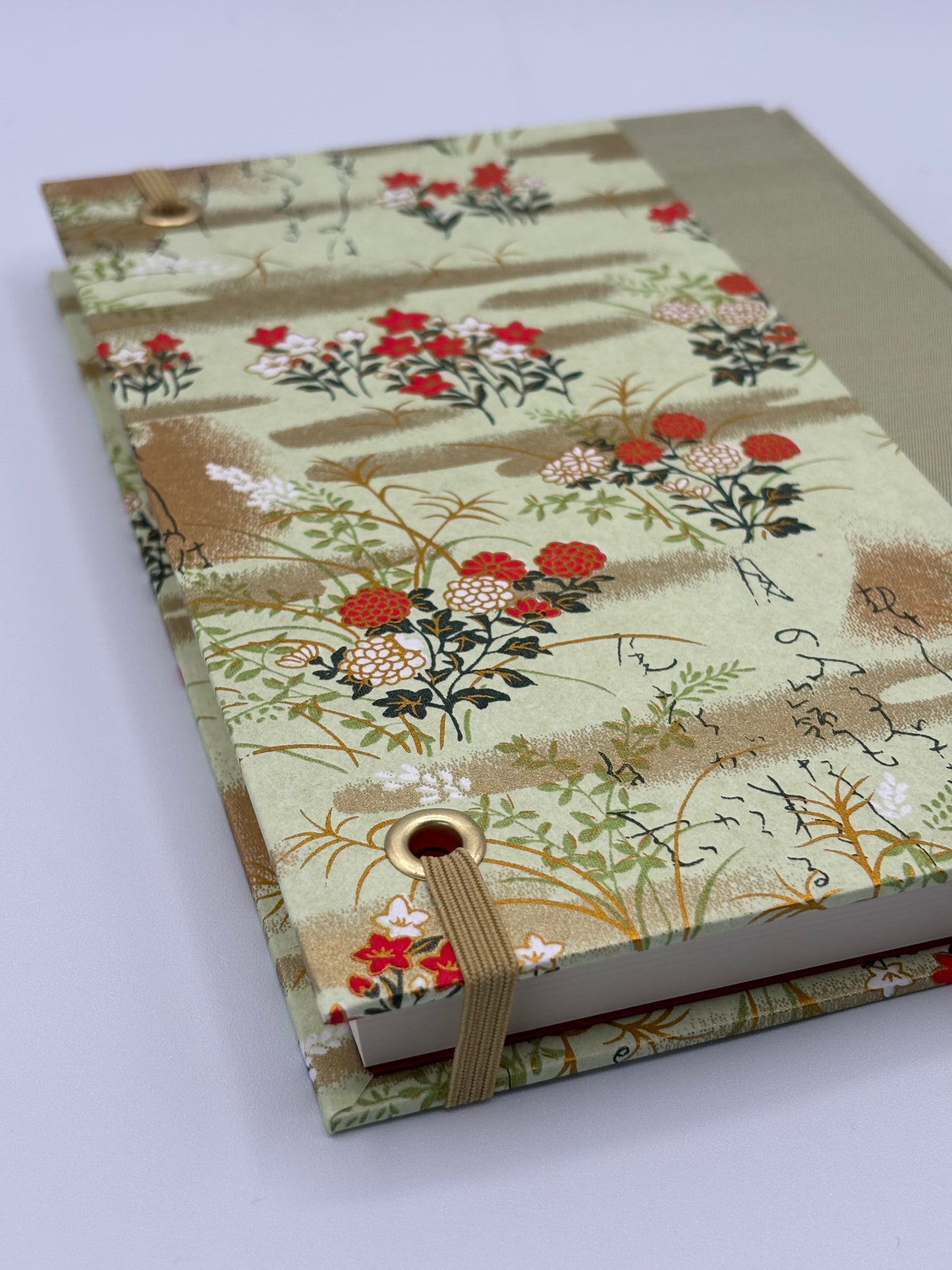 (PRE-ORDER NOVEMBER Delivery) A5 Hardcover Notebook finished in Japanese Floral Garden Chiyogami Paper