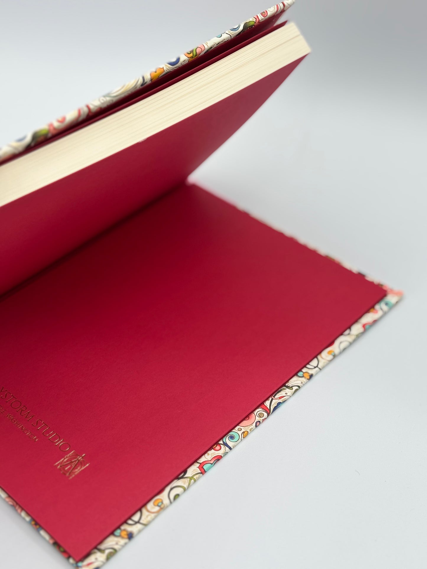 NEW B5 Hardcover Notebook finished in Pink Floral Garden on Italian Florentine Print