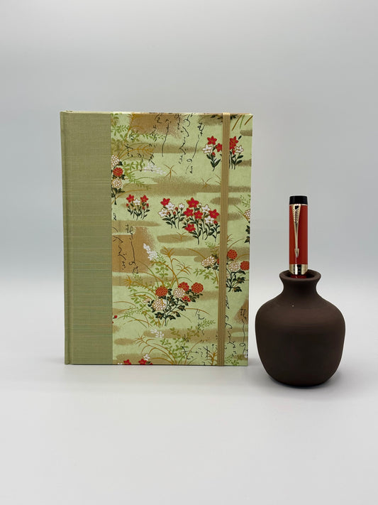 (PRE-ORDER NOVEMBER Delivery) A5 Hardcover Notebook finished in Japanese Floral Garden Chiyogami Paper