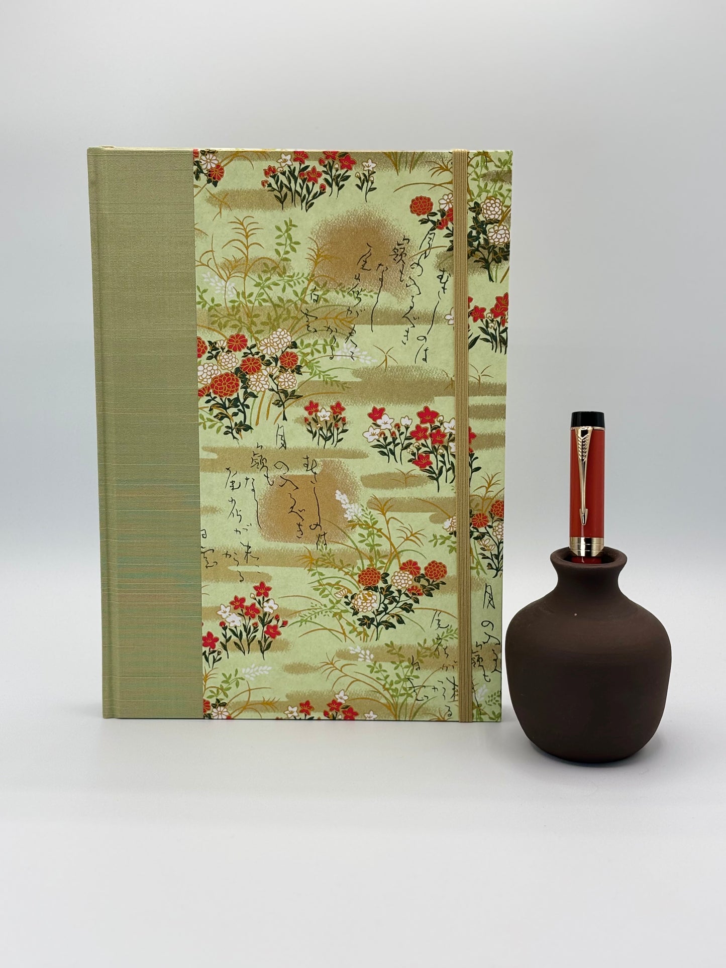 (PRE-ORDER NOVEMBER Delivery) B5 Hardcover Notebook finished in Japanese Floral Garden Chiyogami Paper