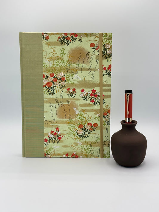 (PRE-ORDER NOVEMBER Delivery) B5 Hardcover Notebook finished in Japanese Floral Garden Chiyogami Paper
