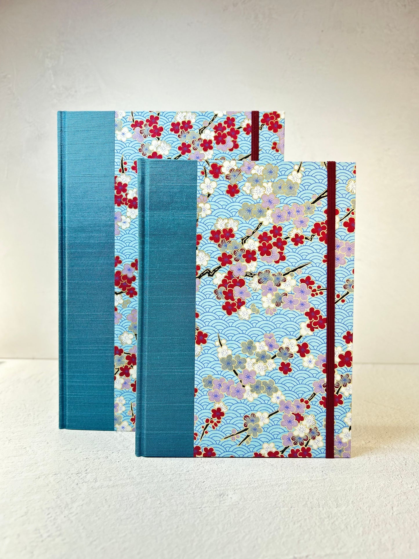 (PRE-ORDER October Delivery) B5 192-page Hardcover Notebook finished in Red and White Cherry Blossom Chiyogami Paper