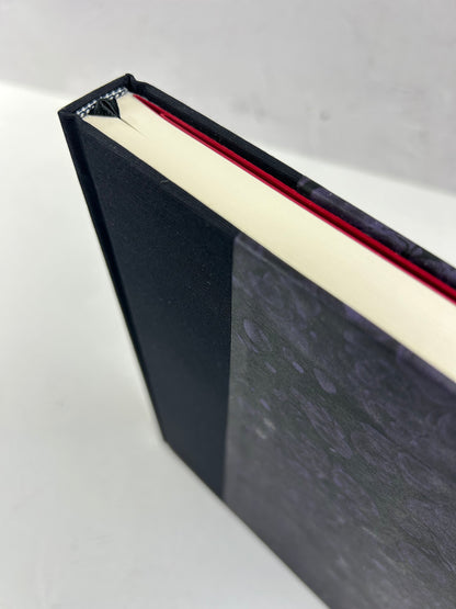 B5 192-page Hardcover Journal finished in Black Japanese book cloth and indigo hand marbled paper by Daniel Gaál