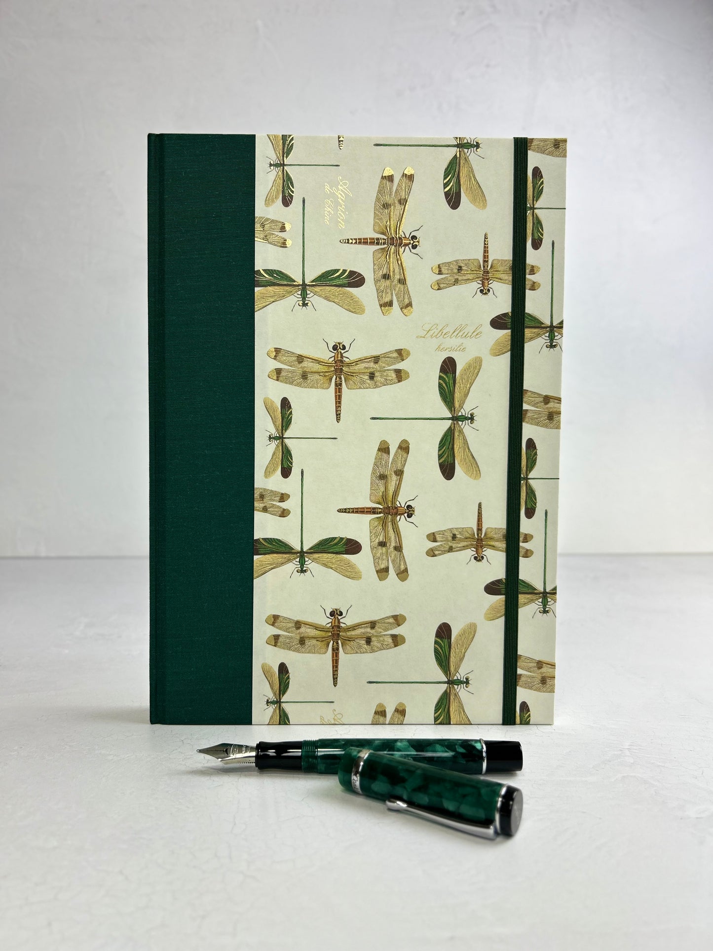 B5 Hardcover Notebook with Dragonfly Italian Florentine Print