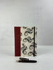 NEW A5 Hardcover Notebook finished in Blood Red Japanese book cloth and Italian Medieval Letterpress Dragons Paper
