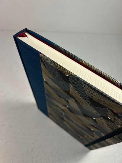 (PRE-ORDER October Delivery) A5 Hardcover Notebook finished in Golden Peaks on Black Chiyogami Paper
