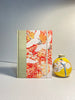 A5 Hardcover Notebook finished in White Cranes on Orange Paper