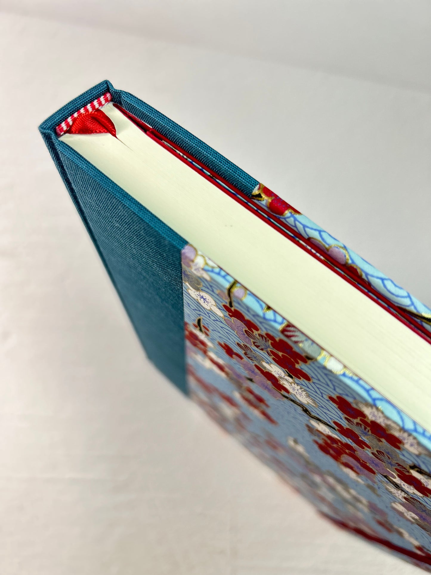 (PRE-ORDER October Delivery) B5 192-page Hardcover Notebook finished in Red and White Cherry Blossom Chiyogami Paper