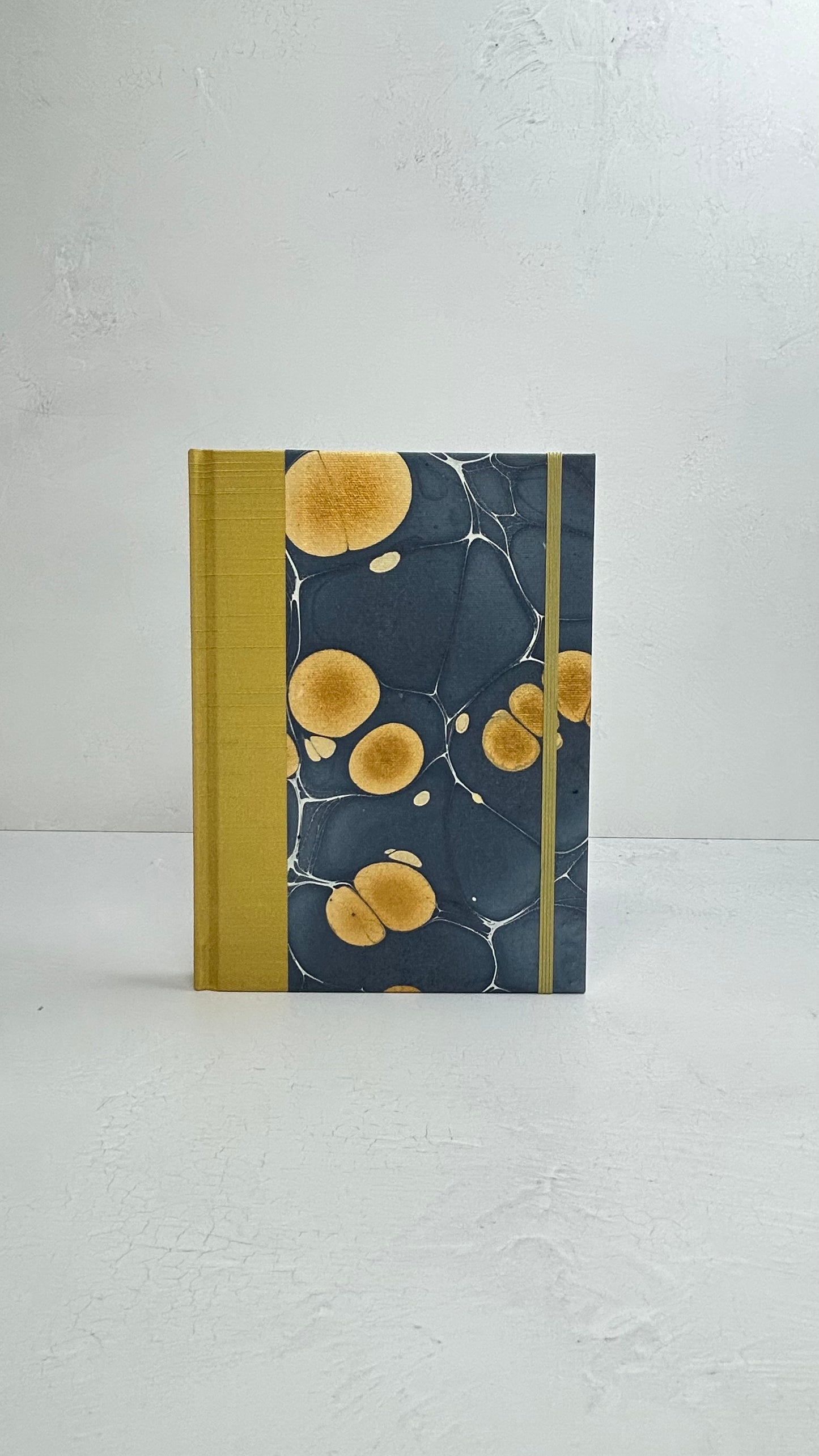 A5 160-page Hardcover Journal finished in Yellow Gold and Indian Hand-Marble