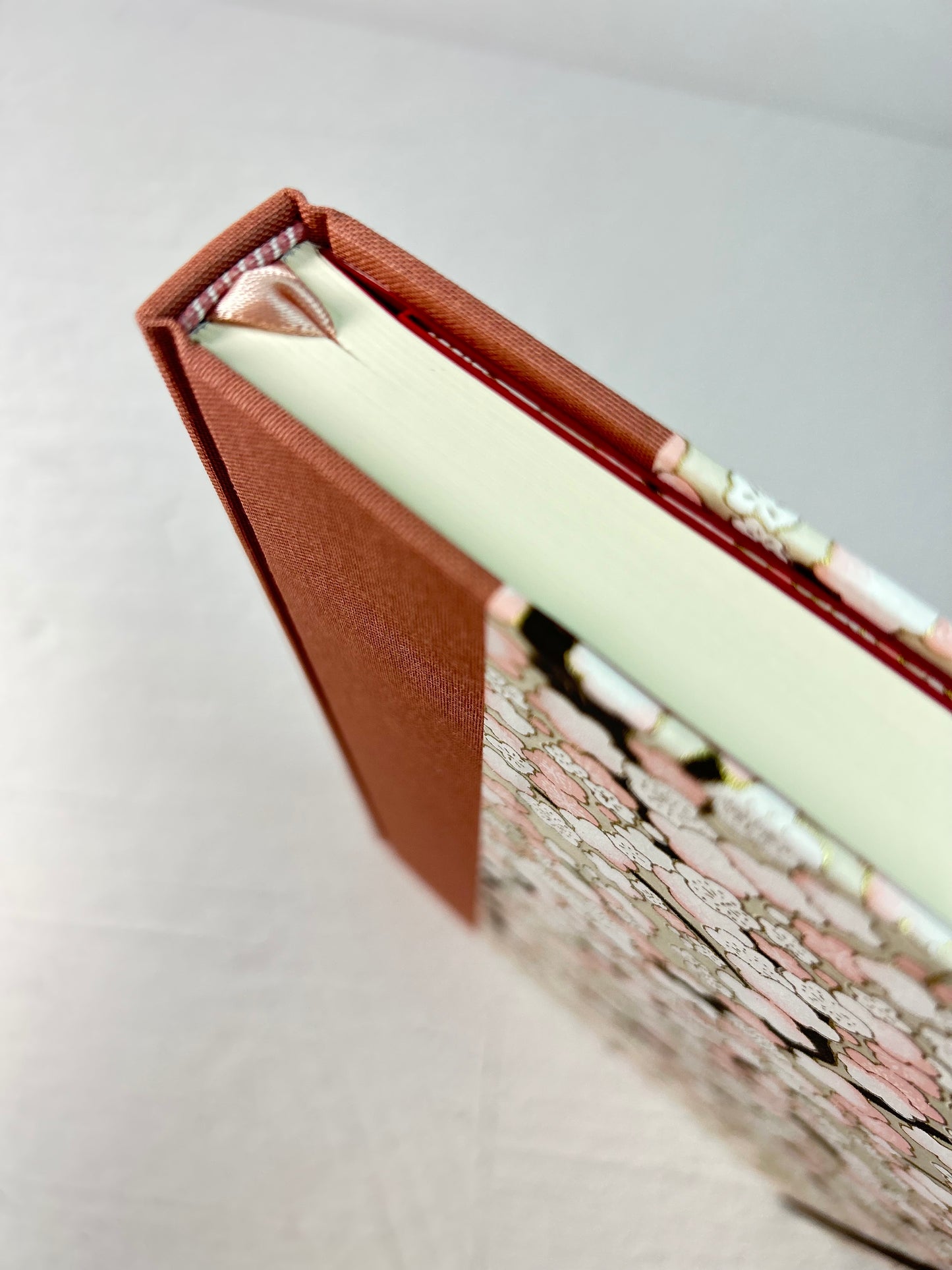 B5 192-page Hardcover Notebook finished Pink and White Cherry Blossoms Chiyogami Japanese Paper