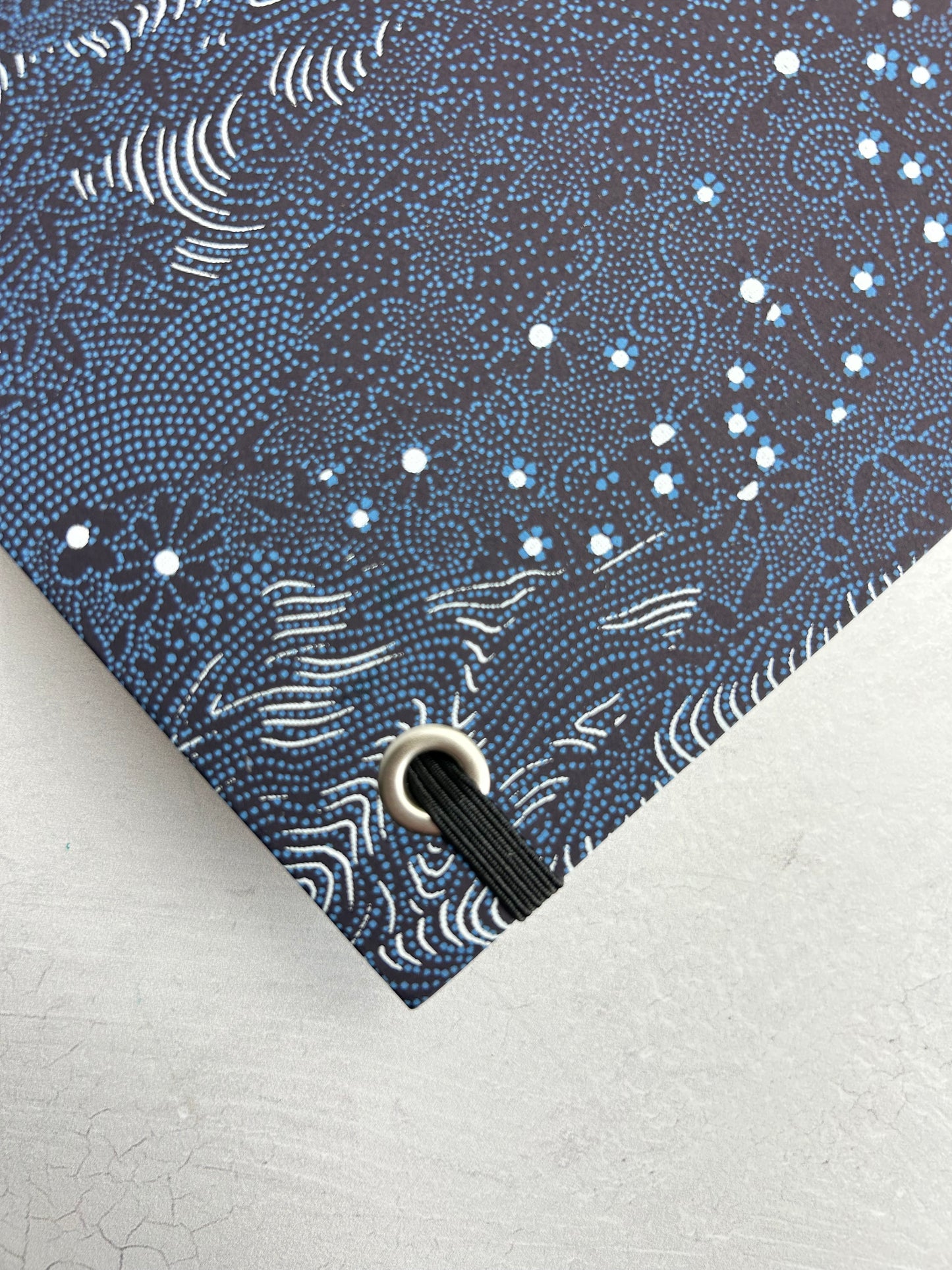 A5 160-page Hardcover Journal in finished Black Japanese book cloth and dark blue Chiyogami Paper