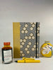 A5 Hardcover Notebook finished in Yellow and Black Honeycomb Chiyogami Paper
