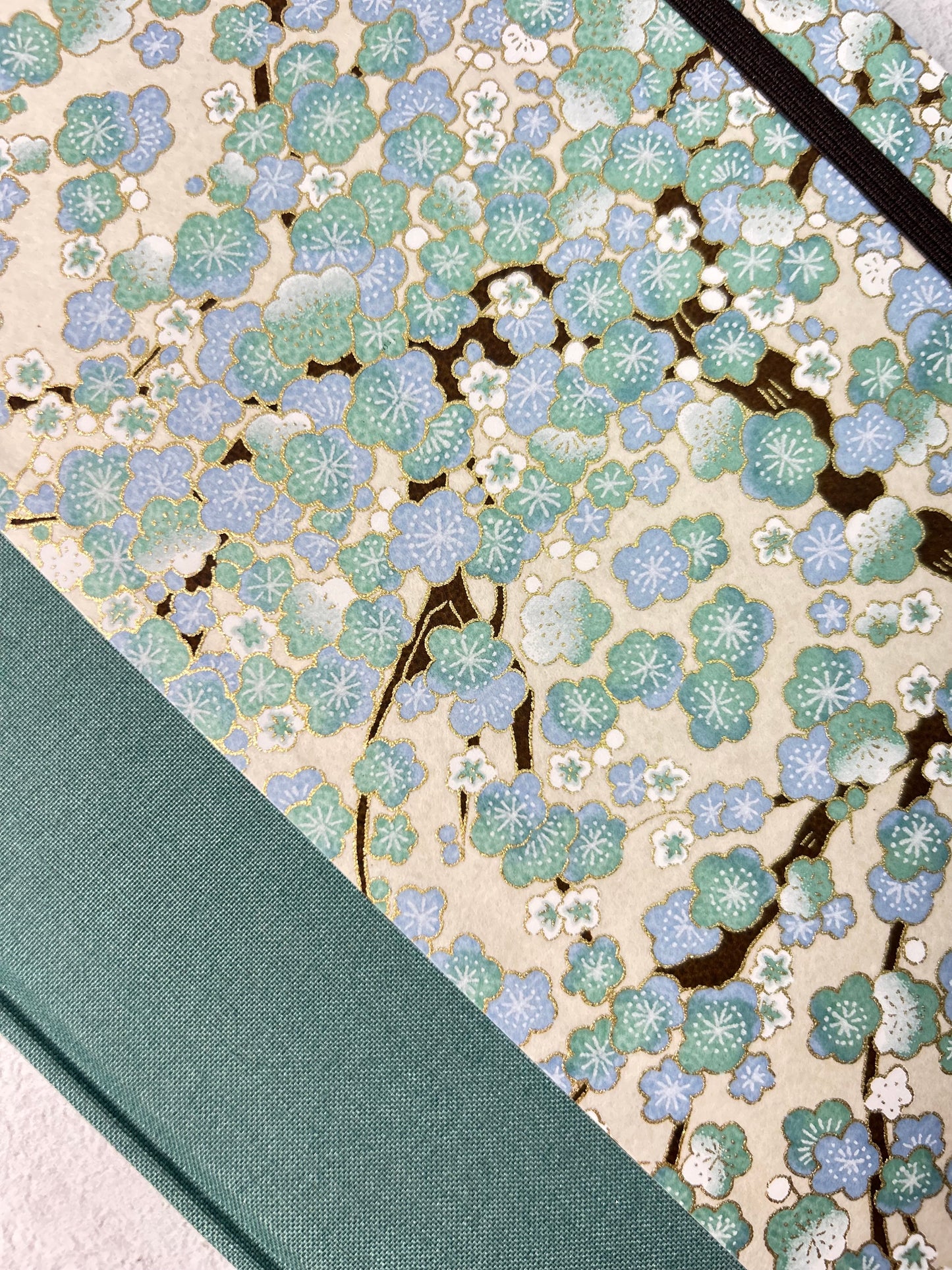 A5 160-page Hardcover Notebook finished Blue Cherry Blossoms Chiyogami Japanese Paper