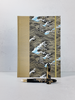 B5 192-page Hardcover Journal finished in Soft Gold and Gold and Blue Waves Chiyogami Paper