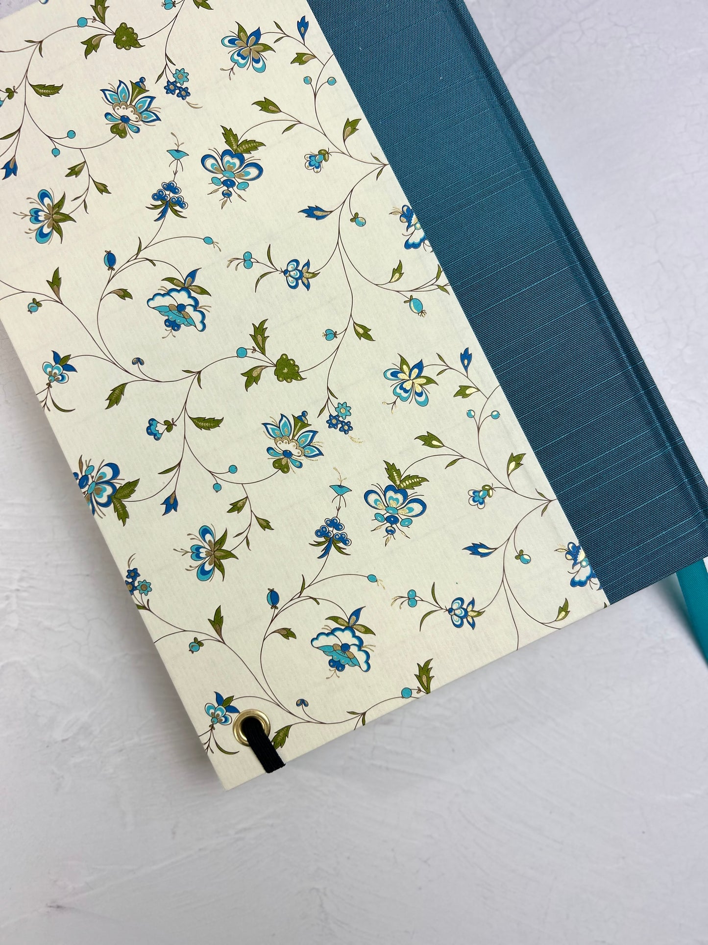 B5 Hardcover Notebook finished in Delicate Blue Italian Florentine Print