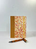 NEW A5 Hardcover Notebook finished in Ochre Japanese book cloth and Fall leaves Chiyogami Paper