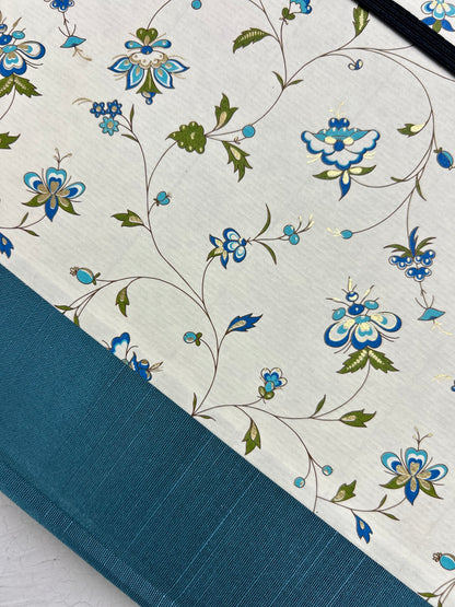 B5 Hardcover Notebook finished in Delicate Blue Italian Florentine Print