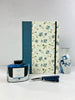 B5 Hardcover Notebook finished in Delicate Blue Italian Florentine Print