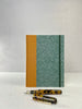 A5 Hardcover Notebook finished in White Polka Dots on Green Chiyogami Paper