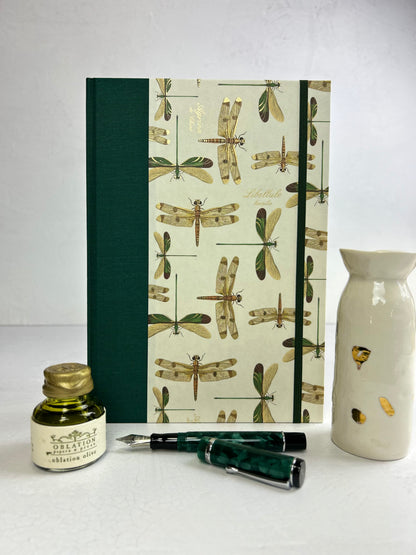 B5 Hardcover Notebook with Dragonfly Italian Florentine Print