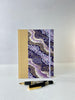 A5 Hardcover Notebook finished in Soft Gold Japanese book cloth and Imperial Purple and Gold Chiyogami