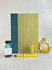 B5 192-page Hardcover Journal finished in Marine Blue Japanese book cloth and pinstripe Chiyogami Paper