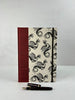 NEW B5 Hardcover Notebook finished in Blood Red Japanese book cloth and Italian Medieval Letterpress Dragons Paper