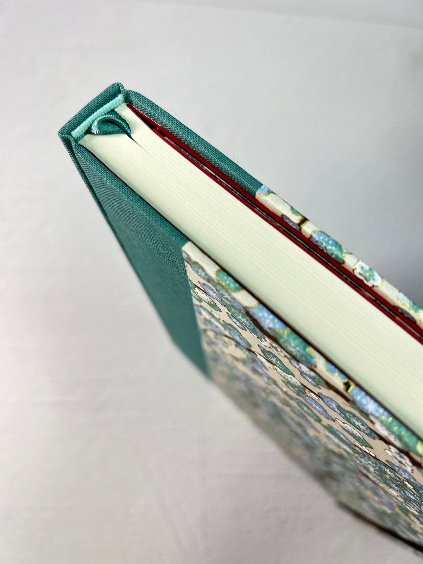 A5 160-page Hardcover Notebook finished Blue Cherry Blossoms Chiyogami Japanese Paper