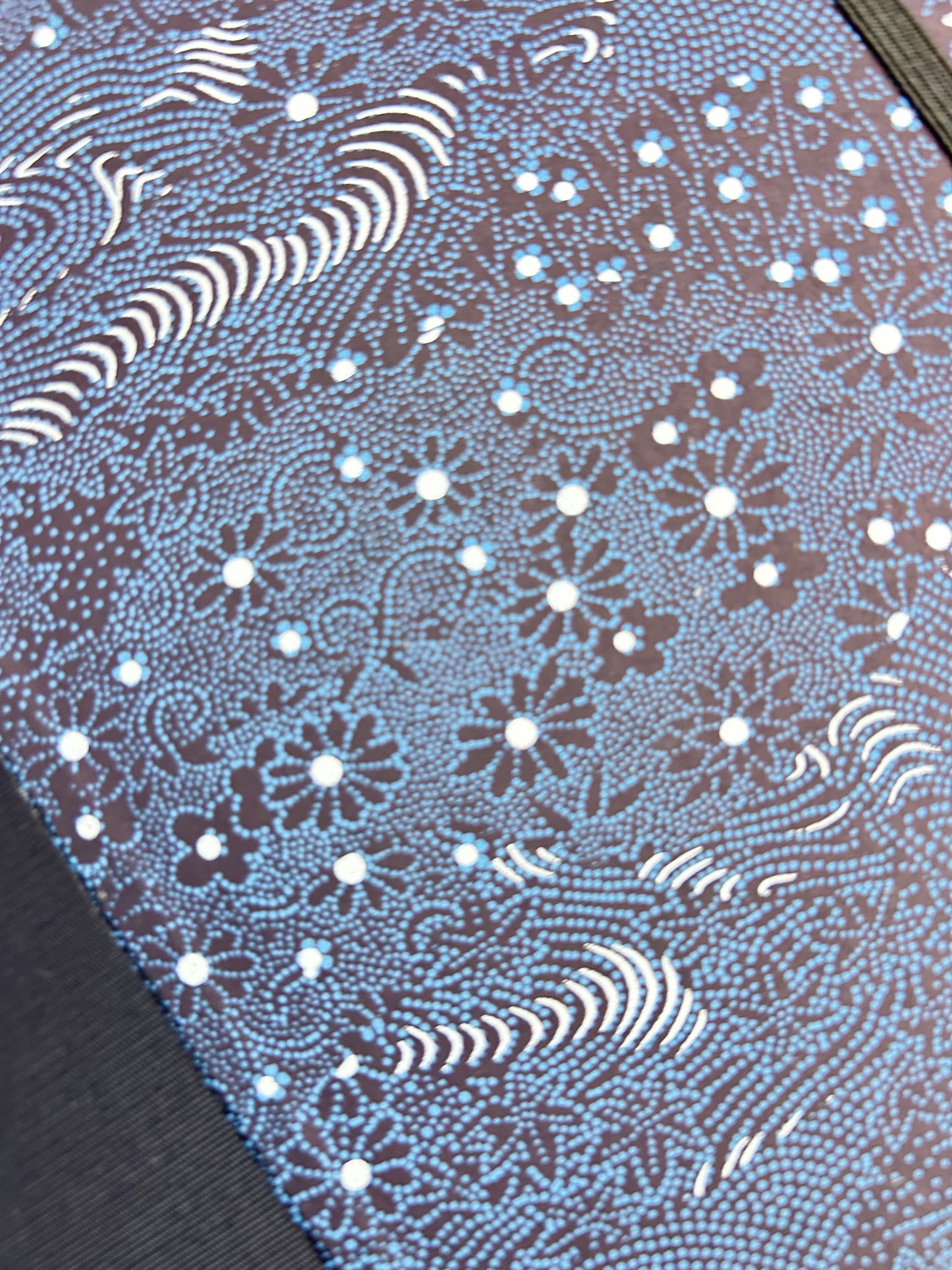 A5 160-page Hardcover Journal in finished Black Japanese book cloth and dark blue Chiyogami Paper
