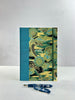 B5 Hardcover Notebook finished in Marine Blue Japanese book cloth and bold botanical Chiyogami Paper