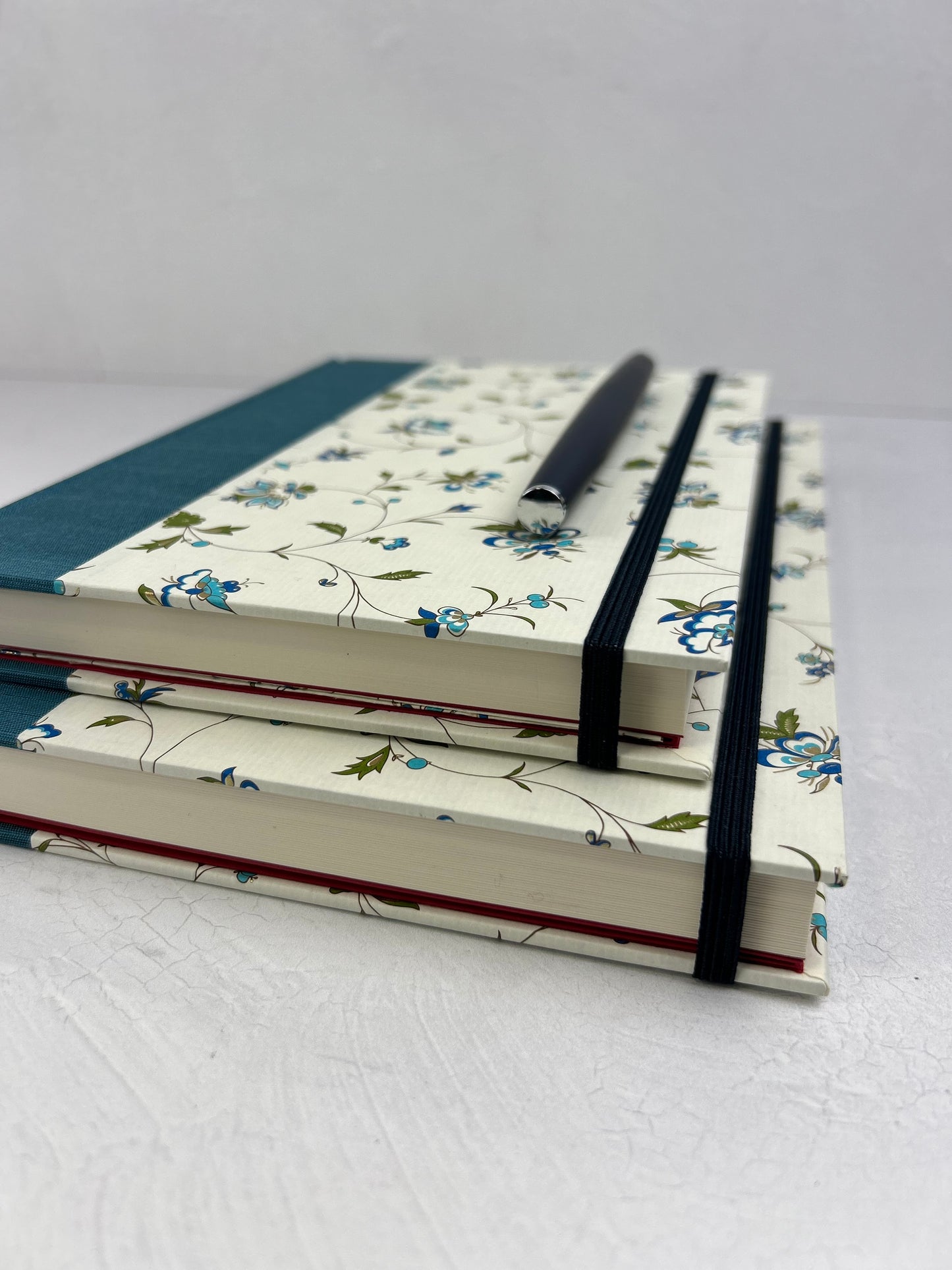 B5 Hardcover Notebook finished in Delicate Blue Italian Florentine Print