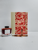 A5 160-page Hardcover Journal finished in Butter-Yellow Japanese Bookcloth and Red/Orange Chiyogami Paper