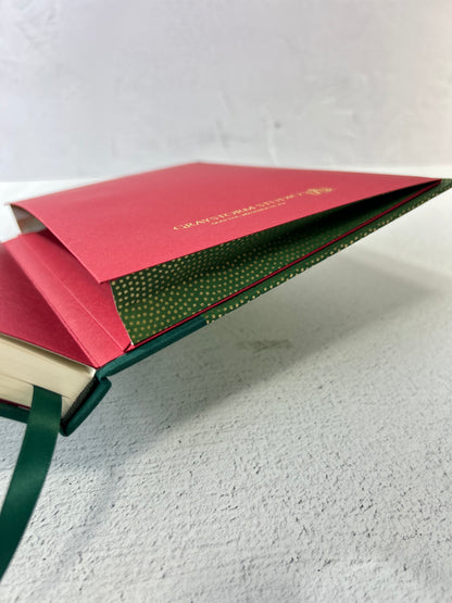 (PRE-ORDER OCTOBER DELIVERY) A5 Hardcover Notebook with Golden Polka Dots on Green Chiyogami Paper