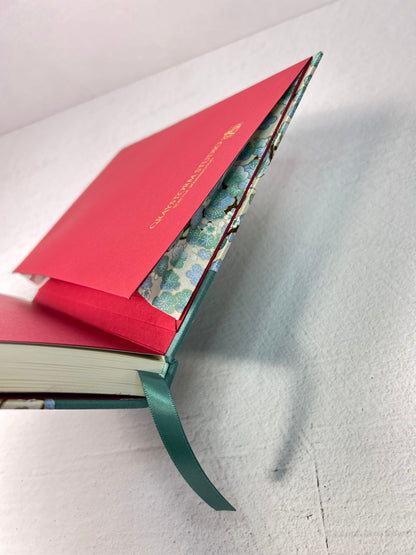 A5 160-page Hardcover Notebook finished Blue Cherry Blossoms Chiyogami Japanese Paper
