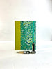 A5 160-page Hardcover Journal finished in Lemongrass Verona book cloth and Butterfly Chiyogami Paper