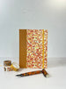 NEW A5 Hardcover Notebook finished in Ochre Japanese book cloth and Fall leaves Chiyogami Paper