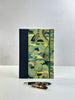 B5 Hardcover Notebook finished in Black Japanese book cloth and bold botanical Chiyogami Paper