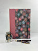 (JANUARY 2026 DELIVERY) B5 Hardcover Notebook finished in Rust Blue Japanese book cloth and Chiyogami Fireworks on Black