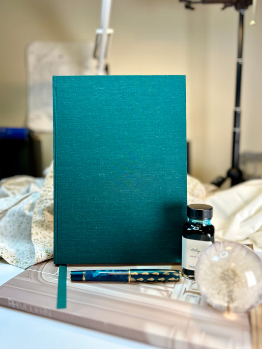 Green Mohair Japanese Bookcloth Handcrafted B5 Hardcover Notebook